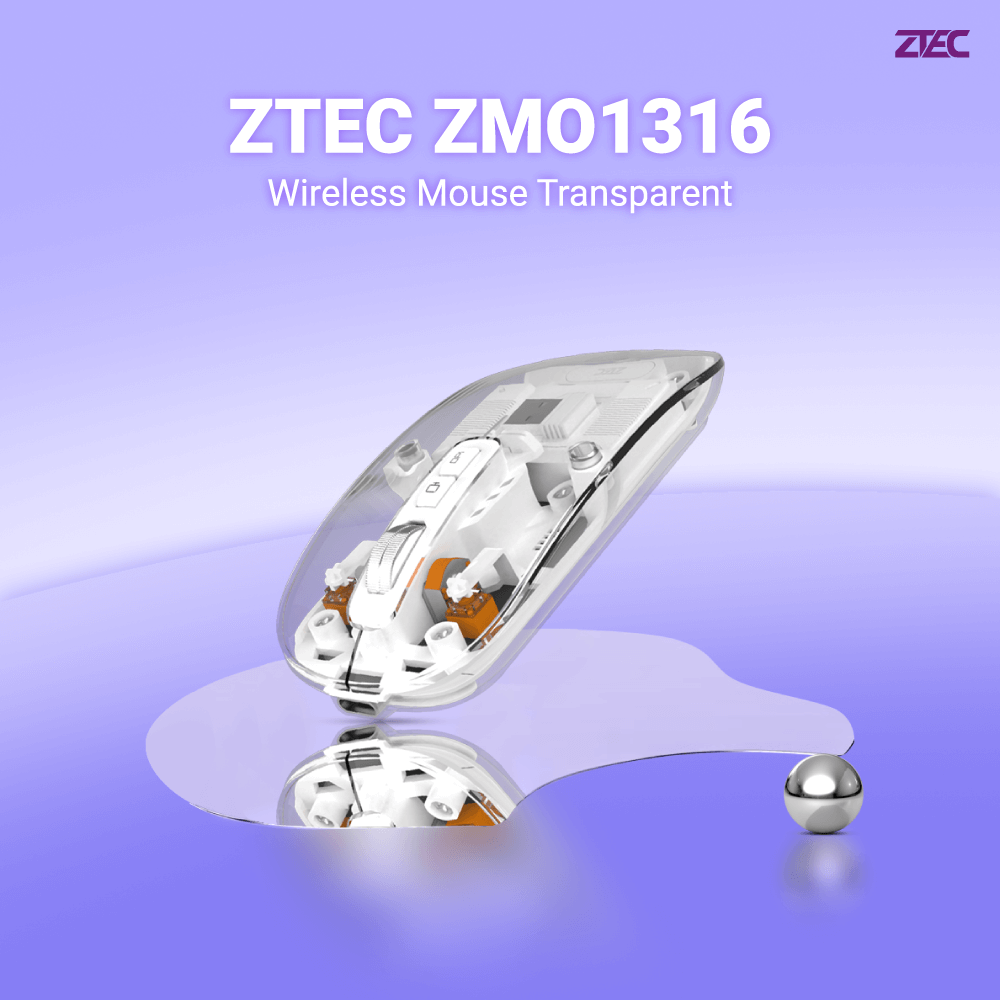 เมาส์ไร้สาย ZTEC ZMO1316 สีขาว LOPTICAL ปรับ DPI ได้ 800-1600